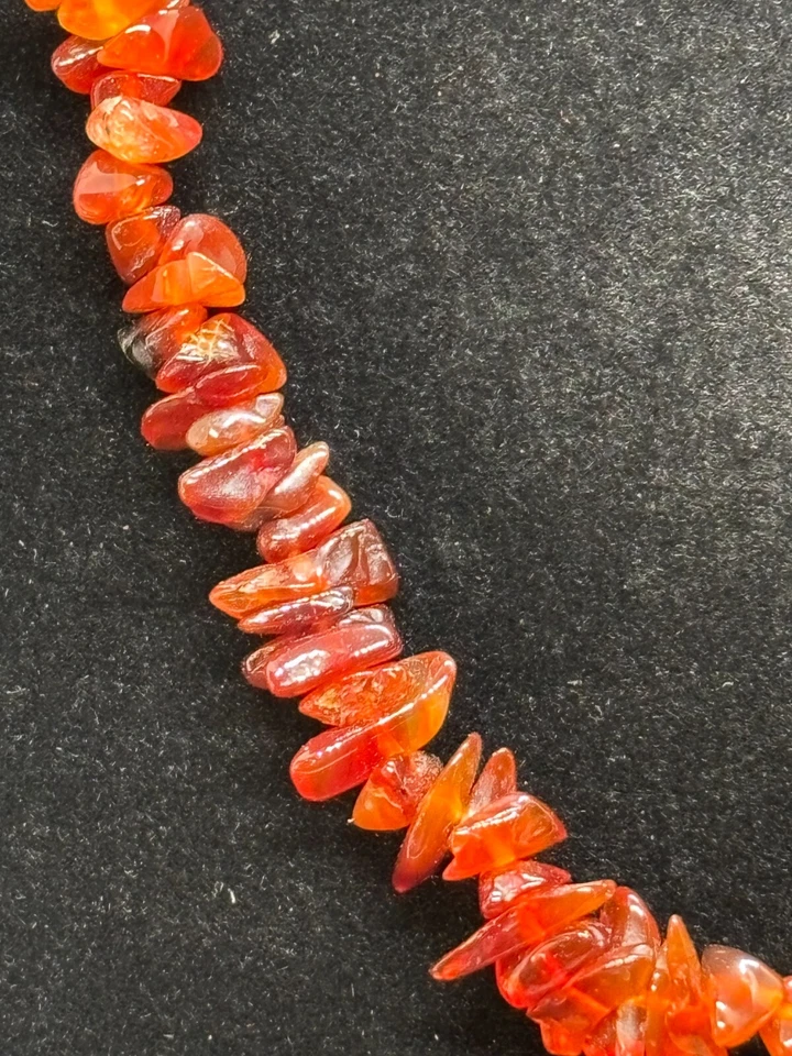 Elegante filamento de cornalina vintage de 20 pulgadas listo para usar o regalo boho minimalista Foto 3 de 4