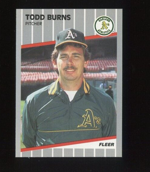 1989 FLEER GLOSSY #3 TODD BURNS ROOKIE RC OAKLAND ATHLETICS