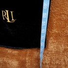 VTG LAUREN RALPH LAUREN RLL Scarf 55 x 9 Black Silk Velvet Monogram Rectangle — photo 5