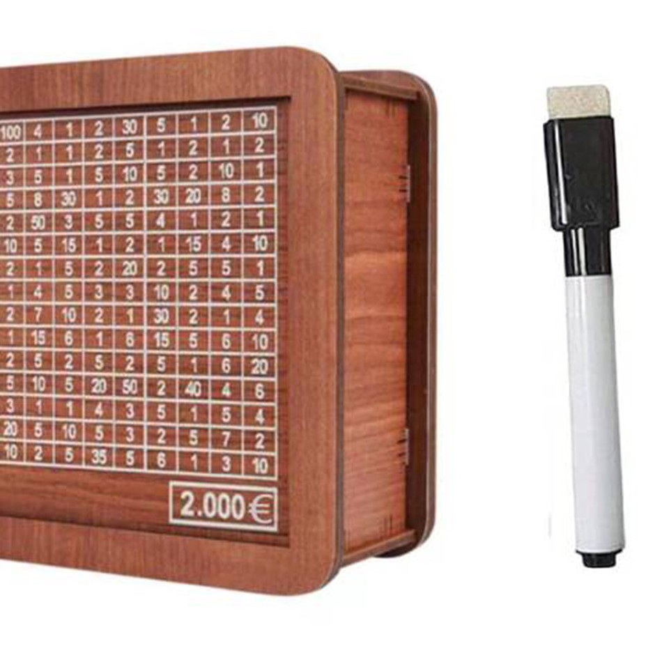 Wooden Piggy Bank with Counter Coin Bank Money Box for Adults Kids