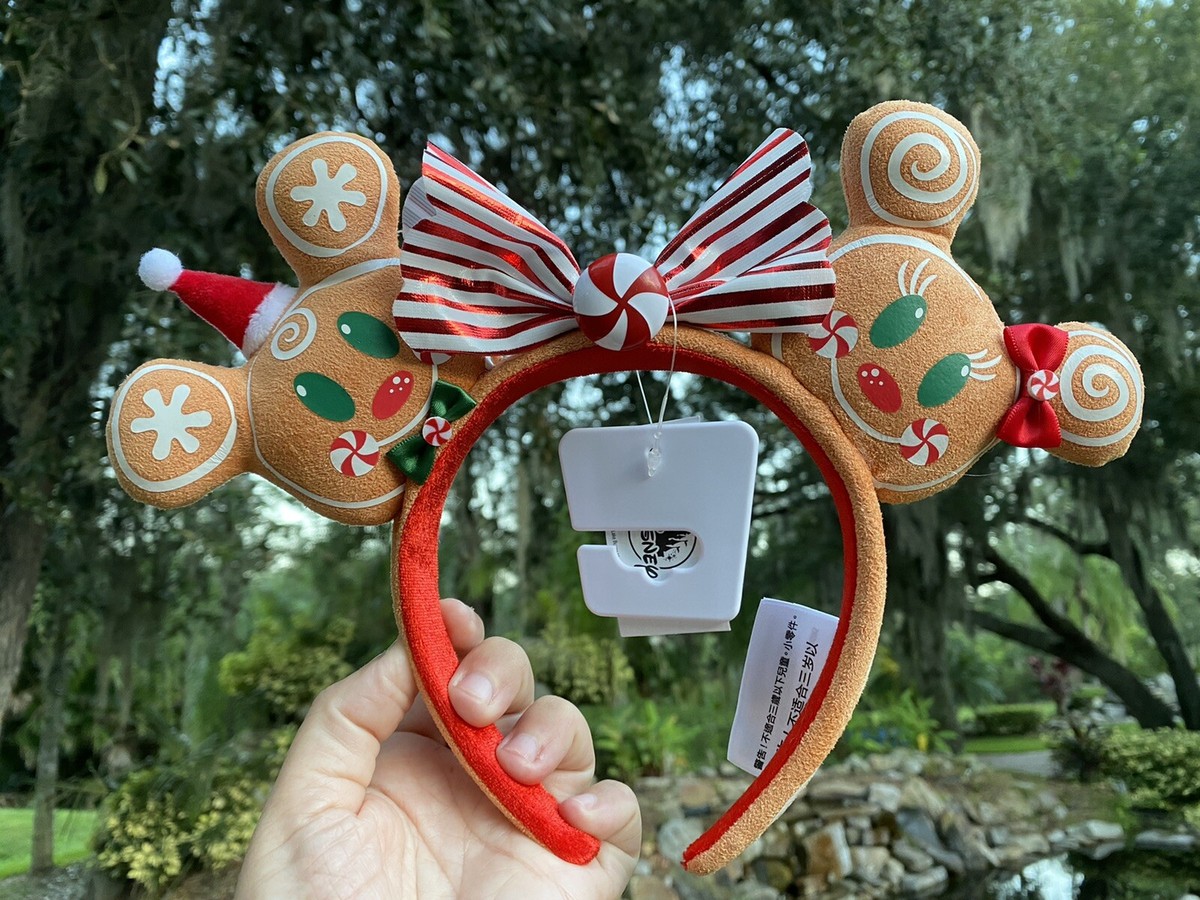 Disney Parks Mickey and Minnie Mouse Gingerbread Christmas Ears Headband Minnie Gingerbread Christmas Ears - Mouse Ears Headband  main image 4