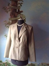 Le Suit Size 14 Beige Button Front Long Sleeve Women's Blazer Suit Jacket