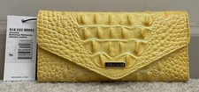 Brahmin Melbourne VERONICA Trifold Envelope Wallet BUTTERCUP Lemon Yellow NWT