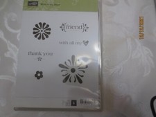 Stampin' Up With All My Heart 5/6th red rubber cling stamp set - missing "friend
