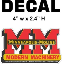 1 MM Modern Machinery Minneapolis Moline Vinyl Decal
