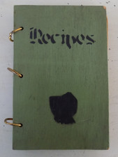Vtg Cookbook Green Wood Cover Ye Olde Recipes Jr Womans Club of Norfolk 1972