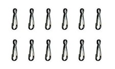 25 BLACK Spring Snap HOOKS 1-1/4" long for ZIPPER Pulls Purses, Backpacks Crafts