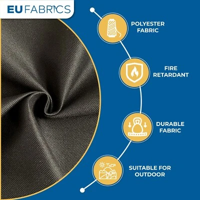 EU FABRICS TESSUTO CORDURA NERO 150CM Resistente Tela Impermeabile Copertura Tenda Materiale Esterno
