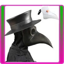 Steampunk Plague Doctor Mask Birds Long Nose Beak Faux Leather Halloween Party