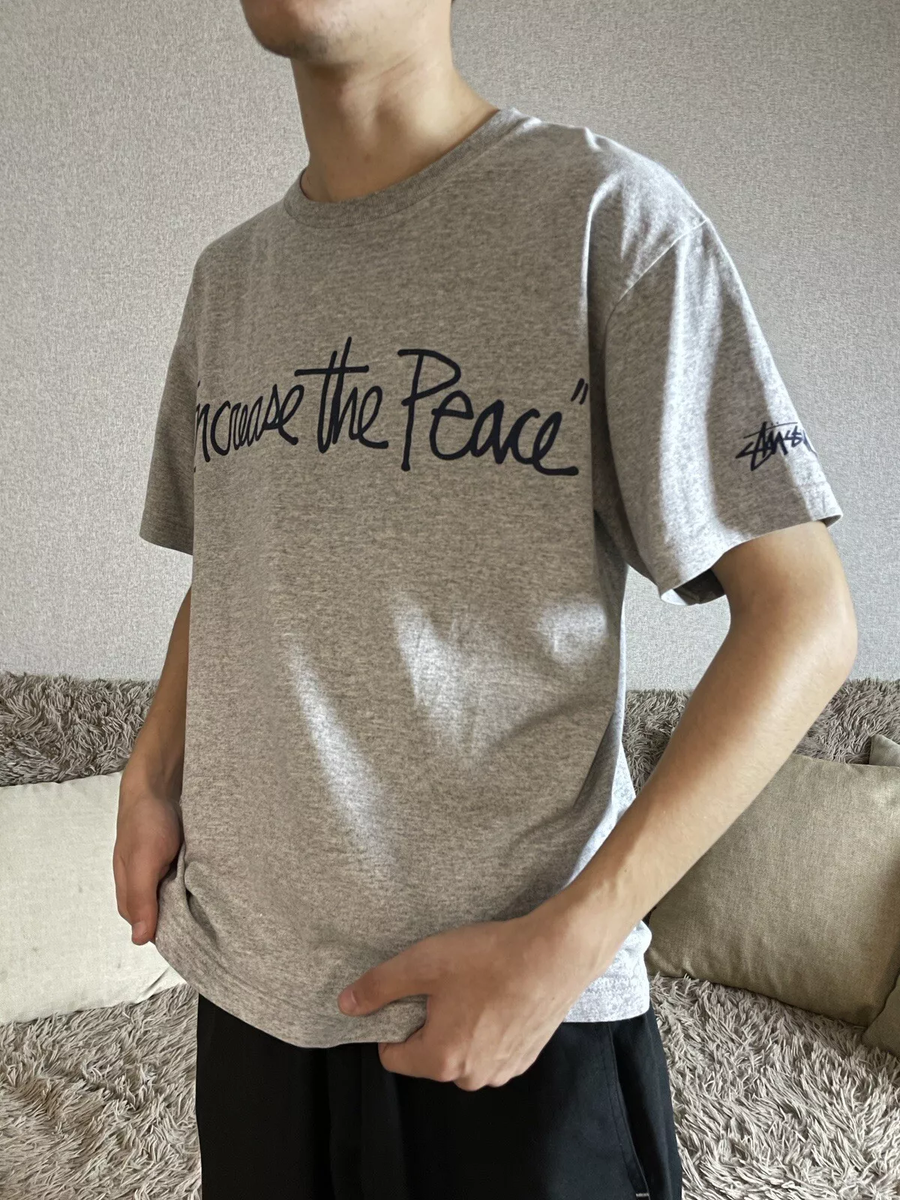 STUSSY 00s Increase The Peace Vintage Gray Logo T-Shirt M | eBay