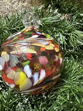 ANCIENNE BOULE DE Noel 19eme bleu foncé meisenthal ? verre églomisé mercurisé EUR 40,50 - FR