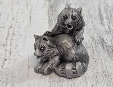 Hudson Pewter Noah's Ark Raccoons 1984 #3274