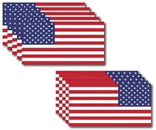 10 PACK American USA Flag Vinyl Decal Bumper Sticker Car Truck Window Reverse