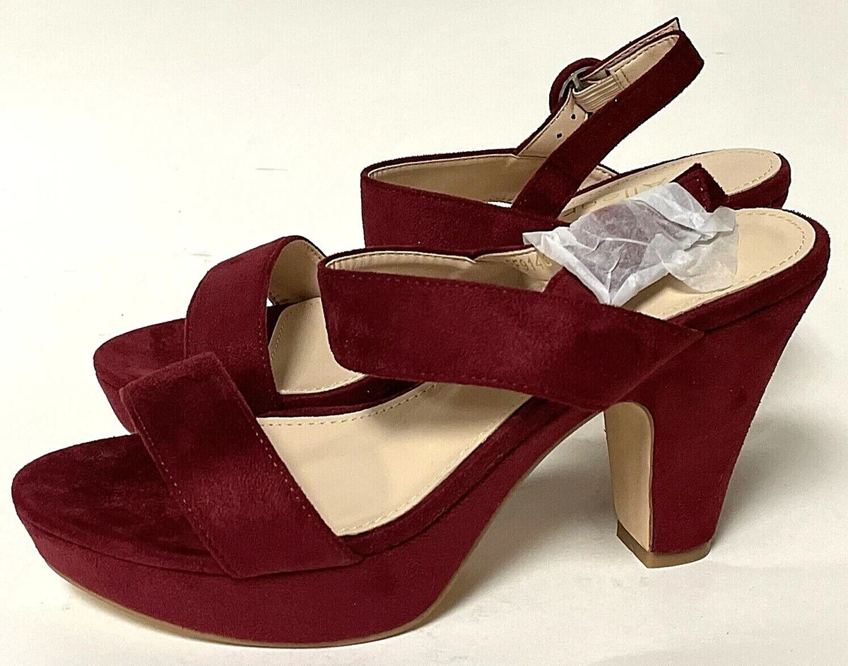 Allegra k women's chunky deals heel ankle strap sandals