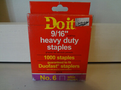 Doit 9/16'' Heavy Duty Staples No. 6 Wide Crown Qty 1,000