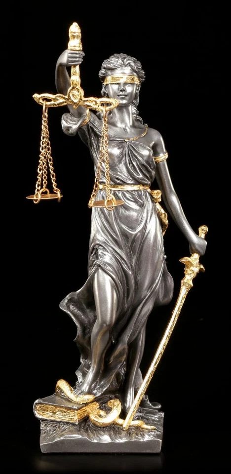 Giustizia Figura - Dea Il Giustizia - Veronese Foglia Oro Accenti - Immagine 2 di 4