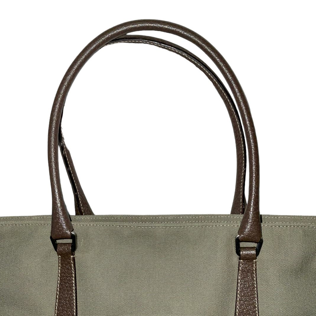 Vintage 90s Prada Leather-Trimmed Canapa Tote Bag | eBay