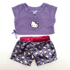 Build A Bear Rare Hello Kitty Purple Pajamas PJs Sanrio Teddy Sleep Set - Spot