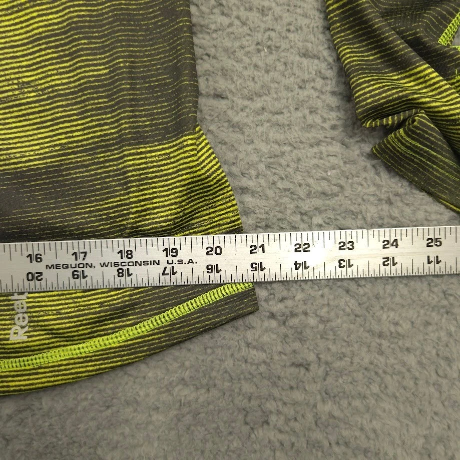 Pullover deportivo Reebok 1/4 cremallera manga larga para hombre L gris amarillo neón entrenamiento Foto 4 de 4