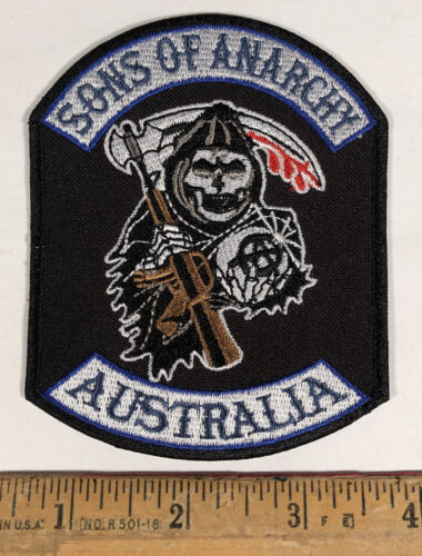 Logo Sons Of Anarchy Australie patch moto grim faucheuse fusil faucille - Photo 1 sur 2