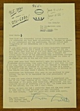 Lou Little Football HOF Coach Signed Letter To Greasy Neale 1963