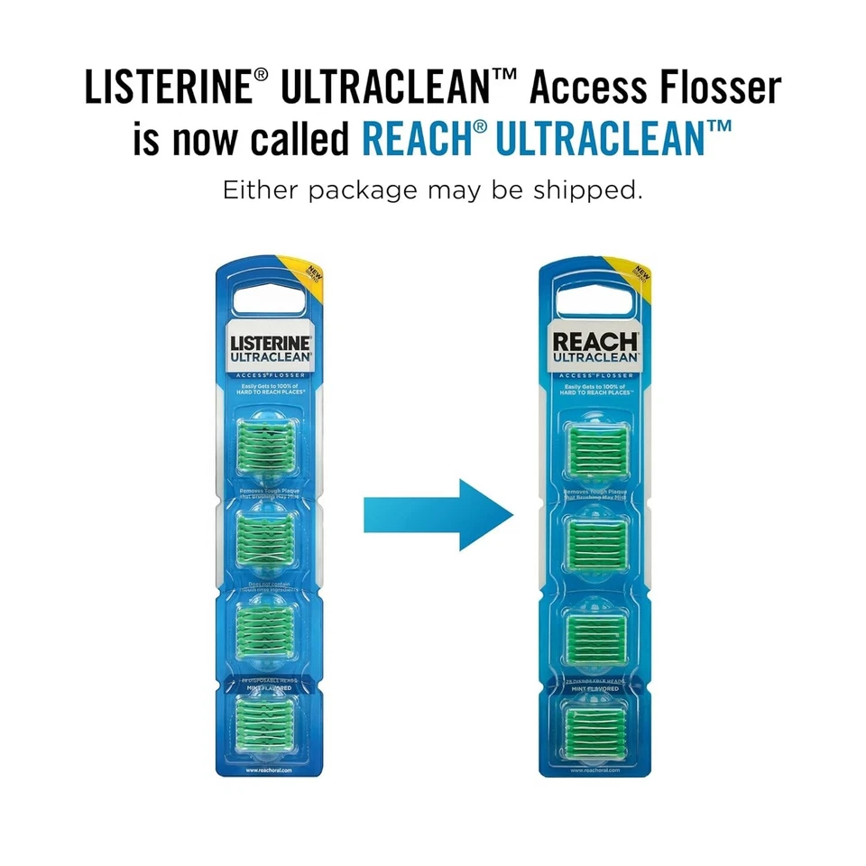 Cabezales de recarga REACH Listerine Ultraclean Access Flosser, como nuevos, 28 pies (paquete de 1) Foto 2 de 4