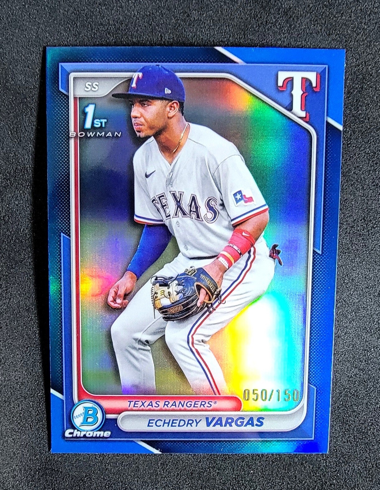 Echedry Vargas - 2024 Bowman Chrome #BCP-163 True Blue Refractor /150 1st Bowman