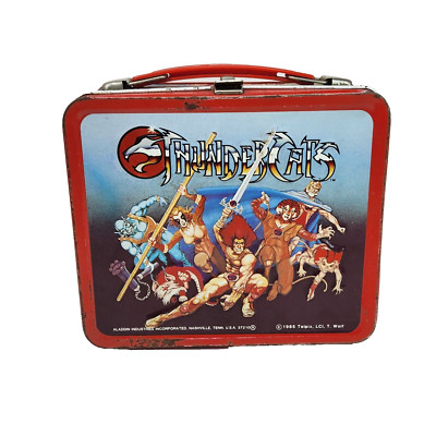 VINTAGE 1985 THUNDERCATS METAL LUNCHBOX CAT'S LAIR LION-O MUMM-RA