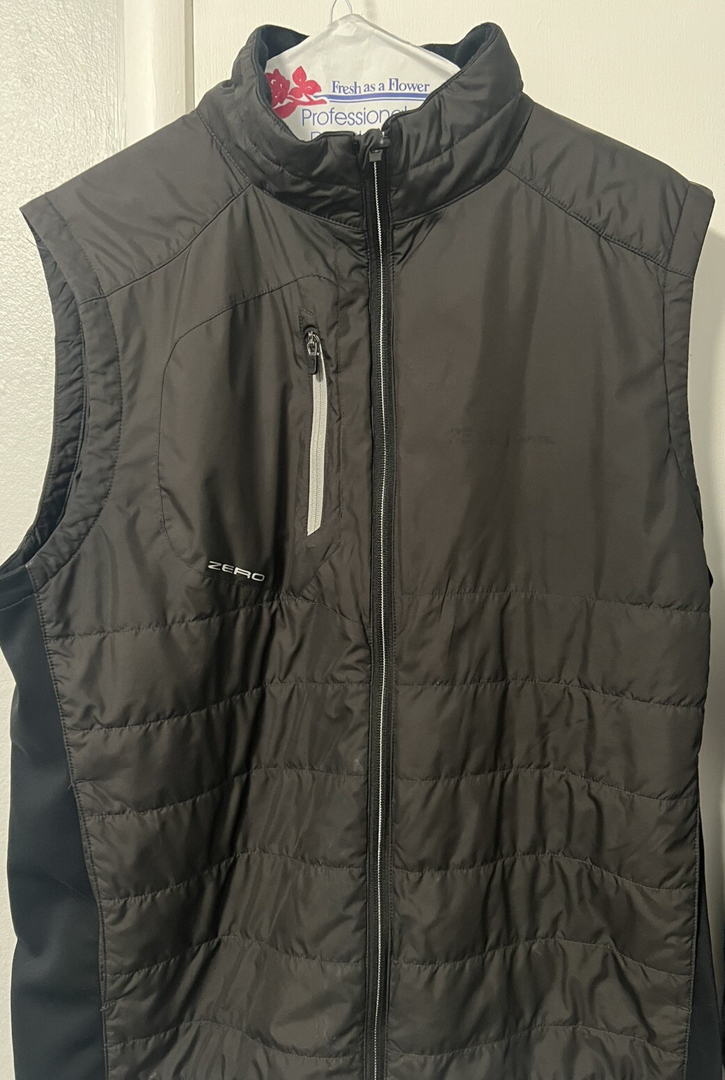 Zero Restriction Men's Jacket Vest Quilted Golf Full Zip Primaloft BLACK Sz L eBay