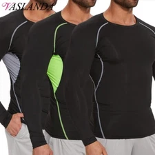 Men's Quick Drying Compression Fitness Long Sleeve Athletic Tank Tops Shirt US