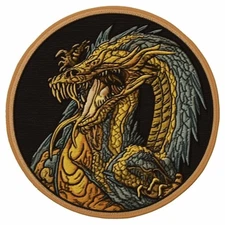 Mythical Dragon Patch Embroidered Iron-on for Clothing Backpack Medieval
