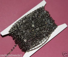 45 ft spool Gunmetal Plated Flat Cable Chain 2x3mm