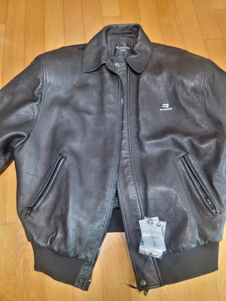 Balenciaga Sporty B Taxi Lambskin Bomber Jacket (Size XS) | eBay