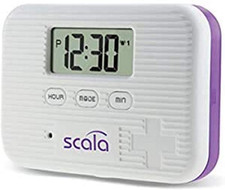 - Contenitore Portapillole Con Timer a 6 Scomparti, 5 Allarmi, Colore: Bianco