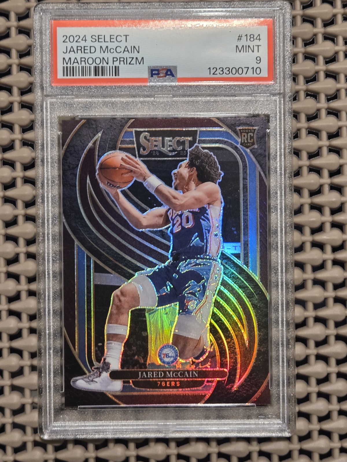 2024-25 Panini Select - Premier Jared McCain #184 Maroon Prizm /175 (RC) PSA9