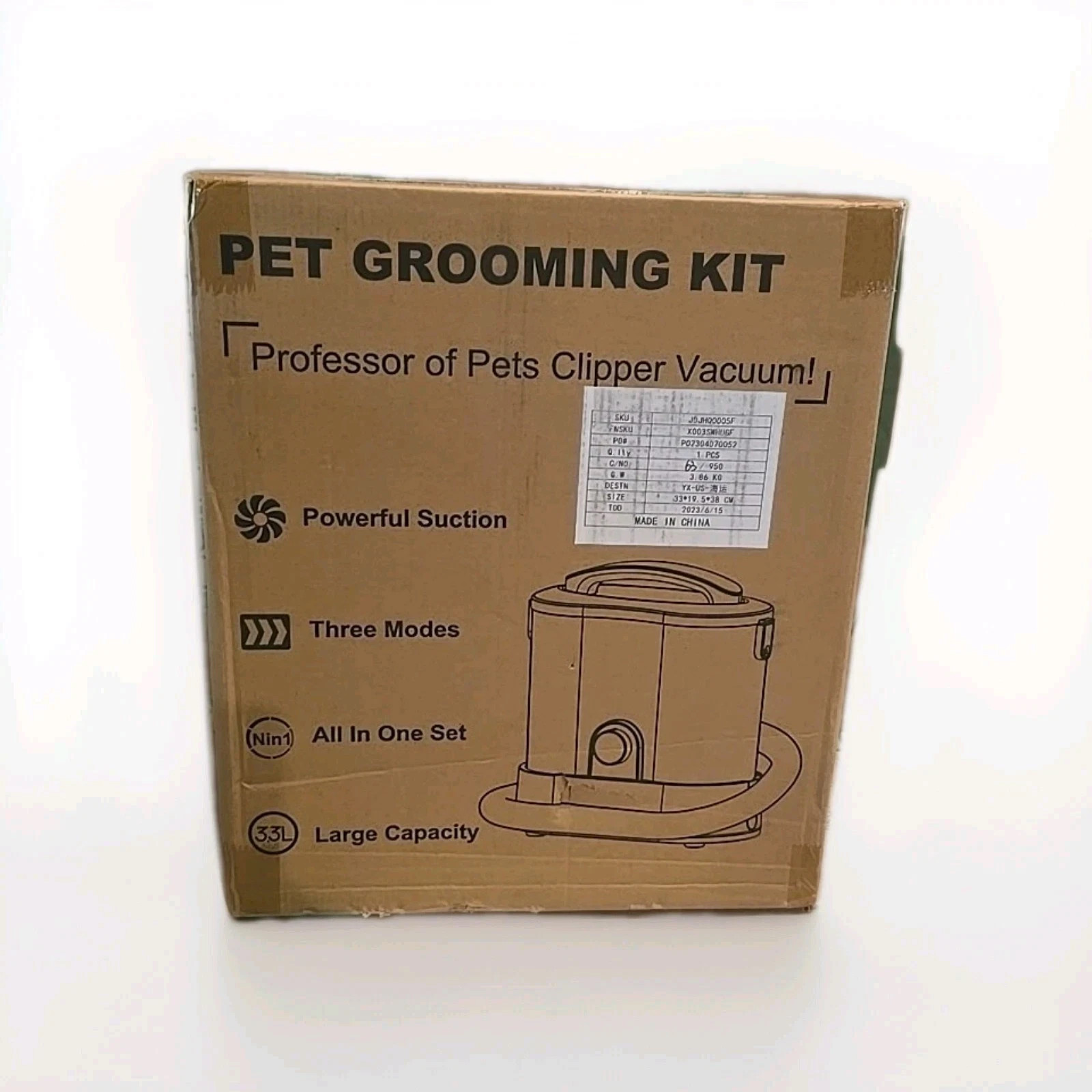 Professor of Pets Clipper Vacuum Pet - Hair Remover Dog & Cat Grooming Kit