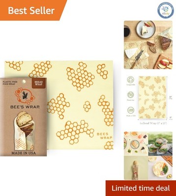 Eco-Friendly Beeswax Bread Wrap - XL 17x23 inch for Sustainable Food Storage
