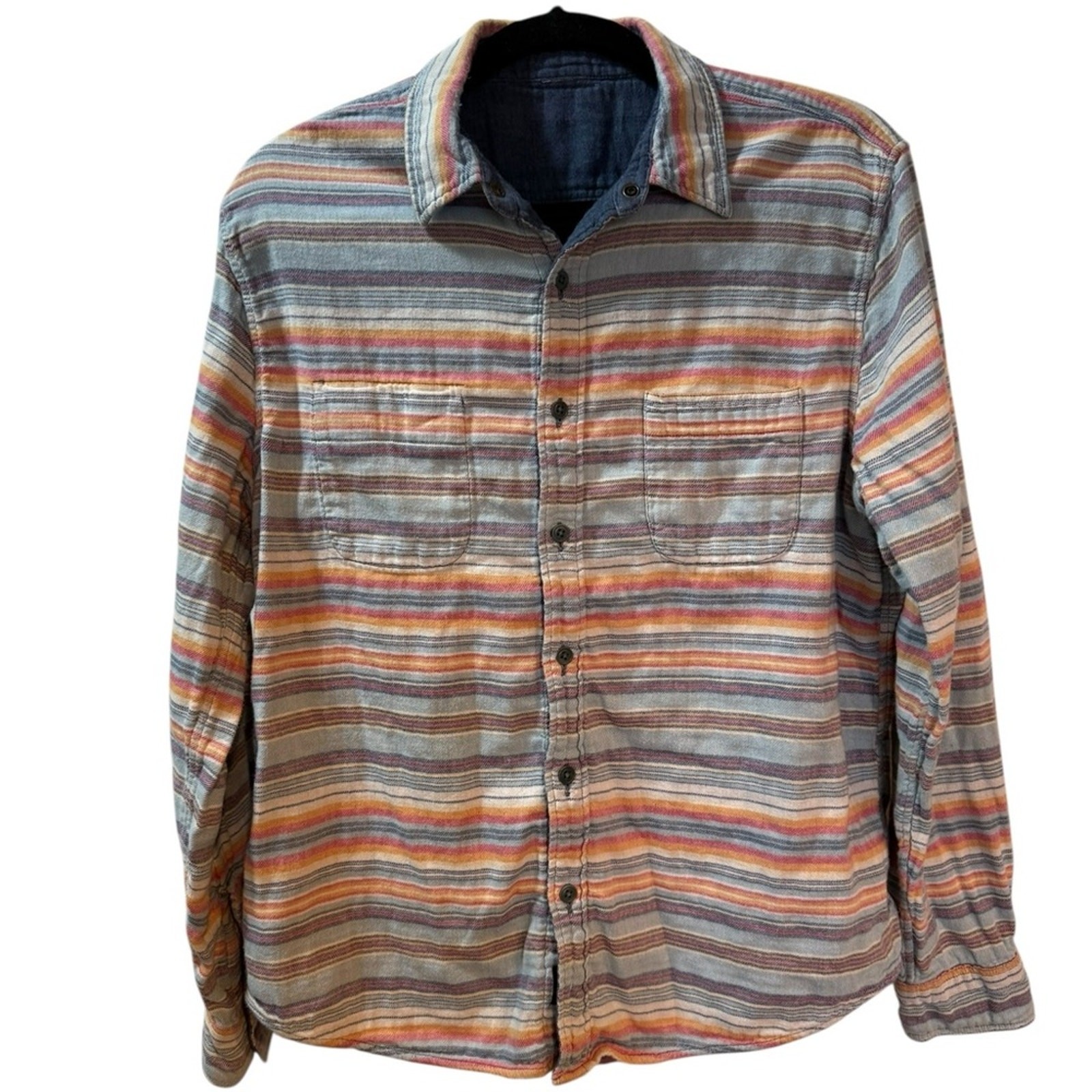 Men’s Faherty reversible multicolored striped cot… - image 1