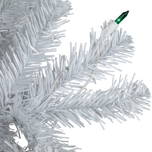 Northlight 4' x 24" Pre-Lit White Artificial Christmas Tree with Green Lights - Picture 5 of 7