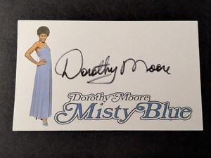 Dorothy Moore Signed Index Card - Blues Singer - Misty Blue