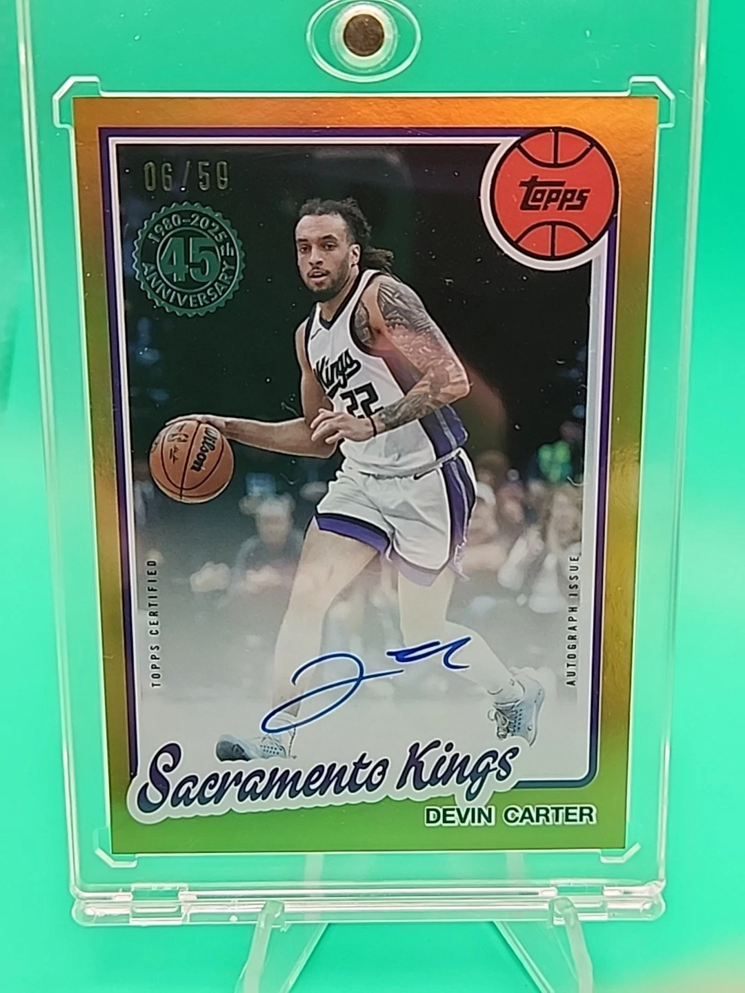 2025-26 1980-81 Topps Basketball Autographs Devin Carter Gold Rainbow /50
