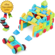 – Bristle Blocks – STEM Interlocking Building Blocks – 112 Pieces Playset – Deve