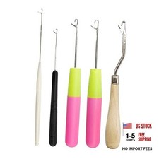 5PCS Latch Hook, Different Sizes Small Crochet Hooks Needle for Hair