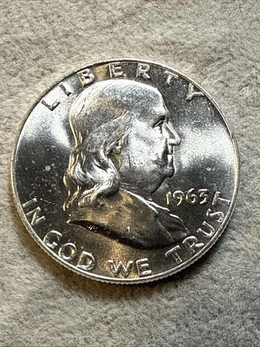Choice Unc 1963-D Franklin Half Dollar Gem BU From Original Roll