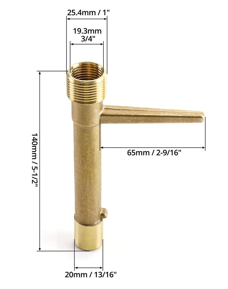 Quick Coupling Valve Key 3/4 Inch Brass Irrigation Tool Sprinkler Key ...