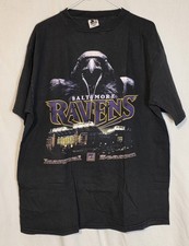Baltimore Ravens Inaugural Season Men's Large Black T-shirt Short Sleeve