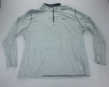 Under Armour Shirt Mens 3XL Gray Threadborne HeatGear Long Sleeve Quarter Zip