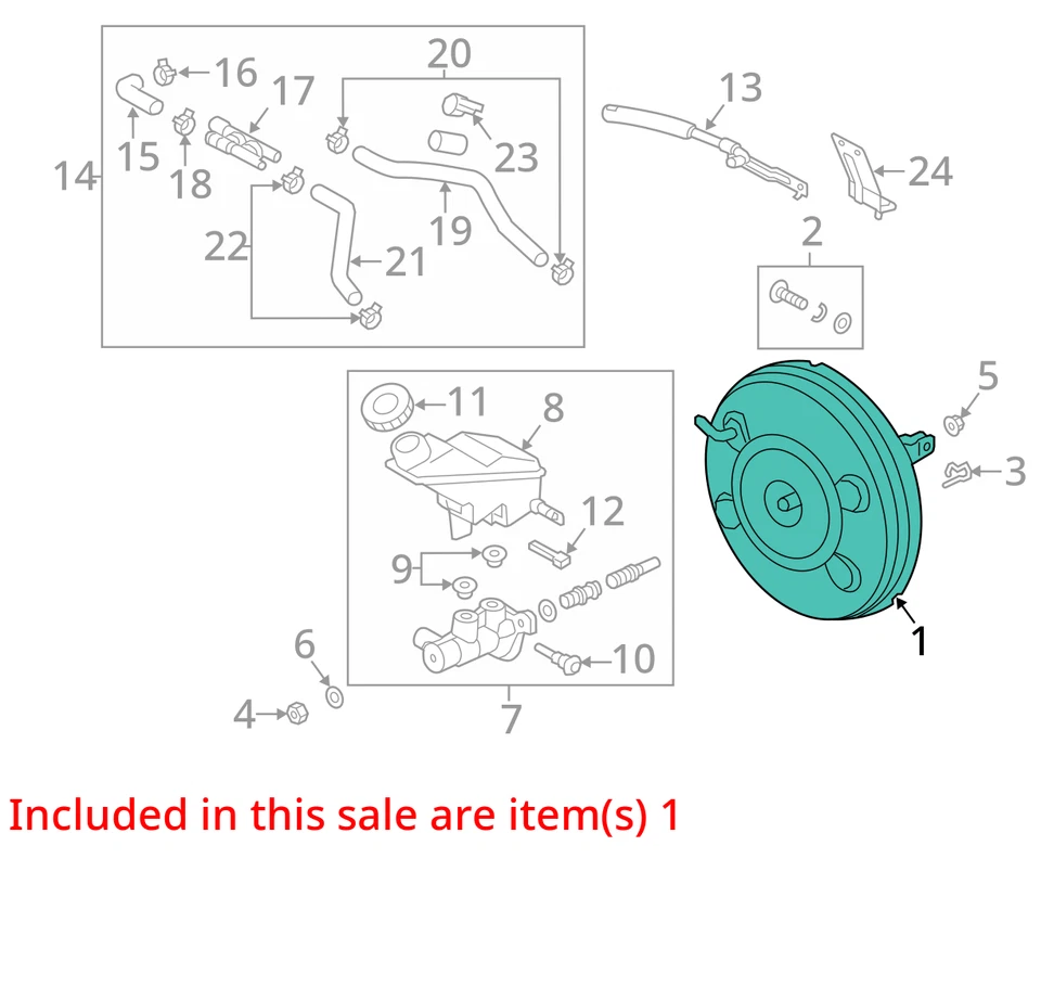 Усилитель тормозов 2017 Hyundai Santa Fe от оригинального производителя 111 000 миль - LKQ345931826 - Изображение 4 из 4