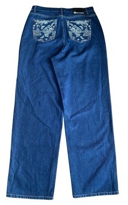 Southpole Baggy Wide Leg Paisley Embroidered Grunge Style Skater