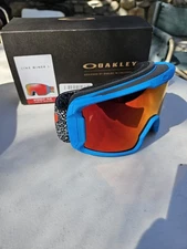 OAKLEY Line Miner L Snow Goggles PRIZM BLUE CRACKLE TORCH IRIDIUM -New